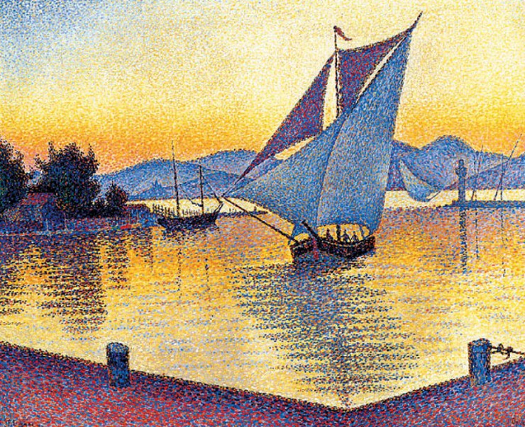 Поль Синьяк. Порт на закате. 1892