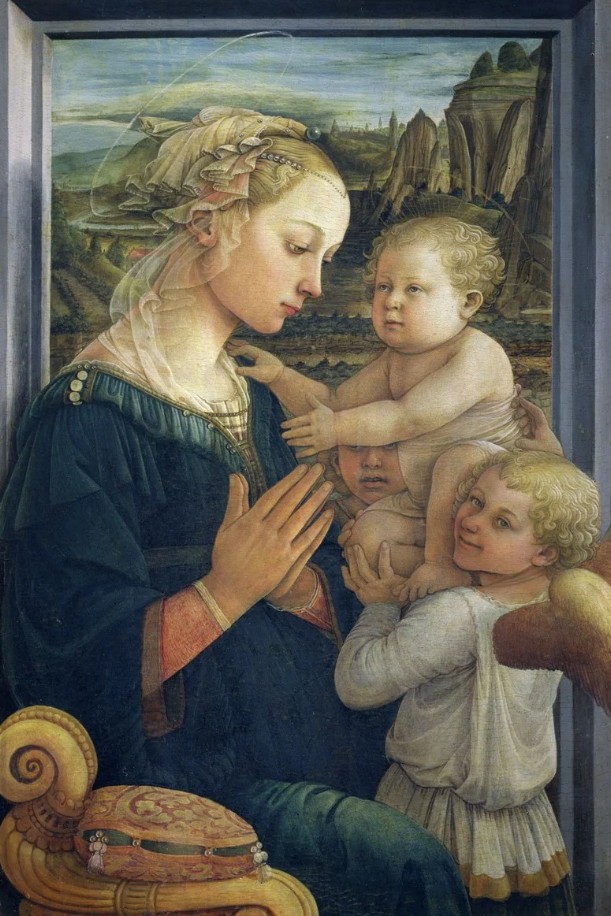 Филиппо Липпи. Мадонна с младенцем и двумя ангелами. Ок. 1465