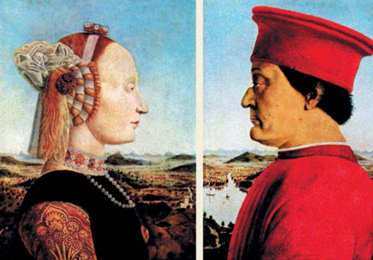 Пьеро делла Франческа. Портрет Федериго да Монтефельтро и Баттисты Сфорца. 1465–1472