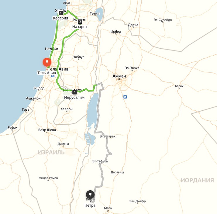 Туристический маршрут по Израилю и Иордании