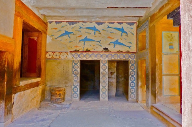 Кносский дворец на Крите. Настенная роспись. Греция