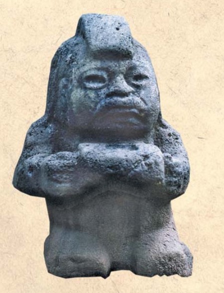 Каменная статуя ольмеков, известная как «Бабушка». Парк Ла-Вента, г. Вильяэрмоса