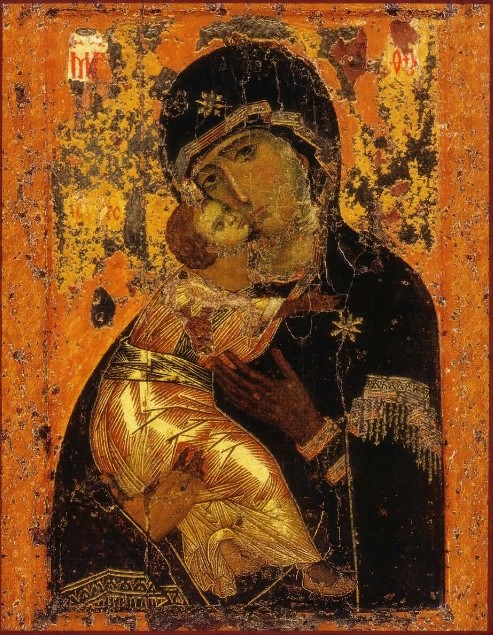 Владимирская икона Божией Матери — наиболее почитаемое изображение Богоматери на Руси. Византия, XII в.