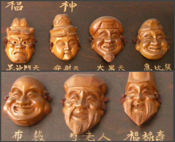 Изображения семи богов счастья