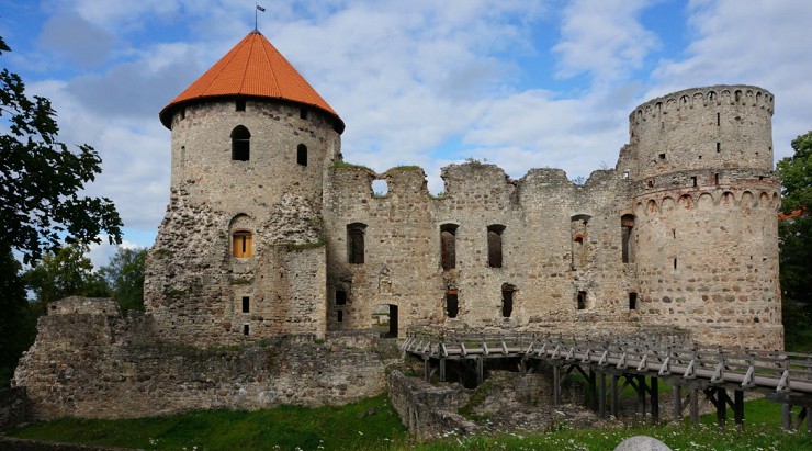 Ливонский замок Венден. Латвия, г. Цесис. Современный вид