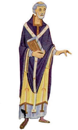 Священник Римской церкви. Фрагмент миниатюры. Италия. 1000 г. 
