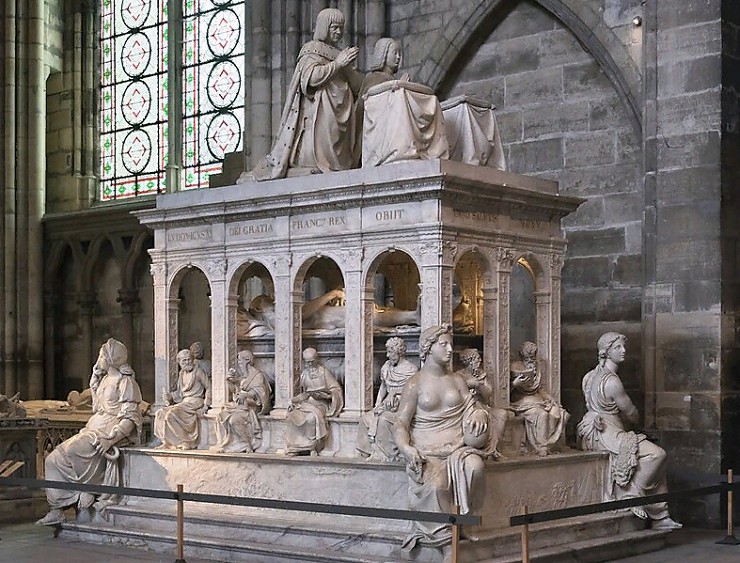 Надгробие Людовика XII и Анны Бретонской в королевской усыпальнице собора Сен-Дени. Париж. Середина XVI в.