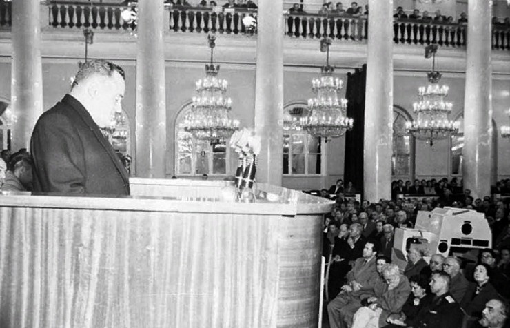 Выступление С. П. Королева на торжественном собрании в честь 100-летия К. Э. Циолковского, 17 сентября 1957 года