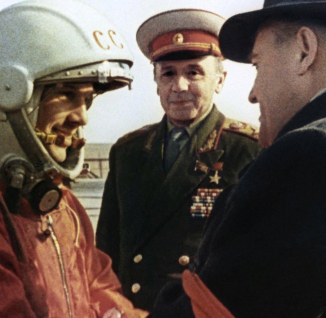 Напутствия С. П. Королева Ю. А. Гагарину перед стартом