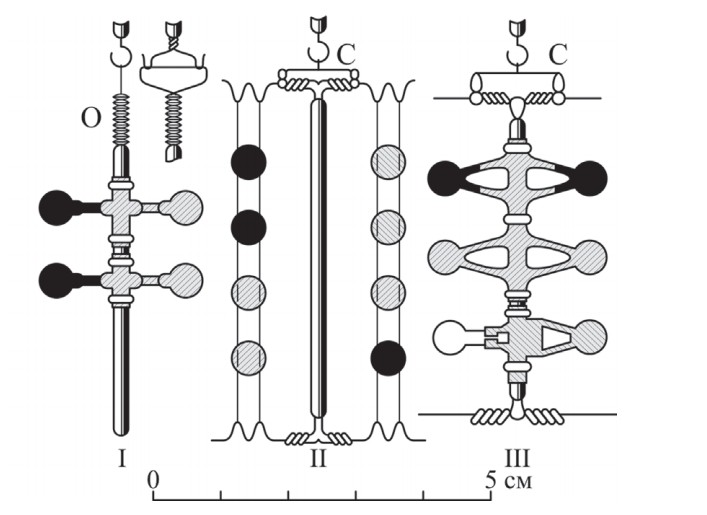 Различные конструкции, применяемые Лебедевым в своих опытах для определения давления света
