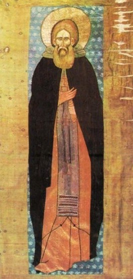 Сергий Радонежский. Фрагмент покрова на гробницу. XV в. 