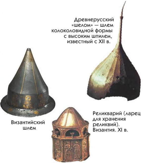 Древнерусский «шелом» — шлем. Византийский шлем. Реликварий (ларец для хранения реликвий)