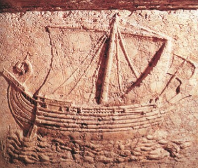 древний рисунок корабля