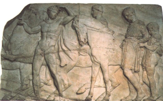 Рельеф с изображением праздничного шествия перед Парфеноном в Афинах