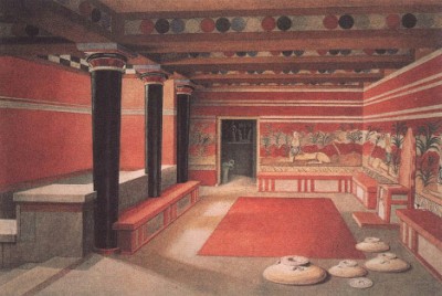 Так выглядел Тронный зал Кноссского дворца (реконструкция)