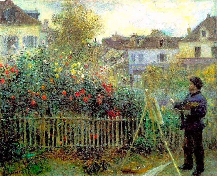 О. Ренуар. Моне, рисующий в своем саду в Аржантёе. 1873
