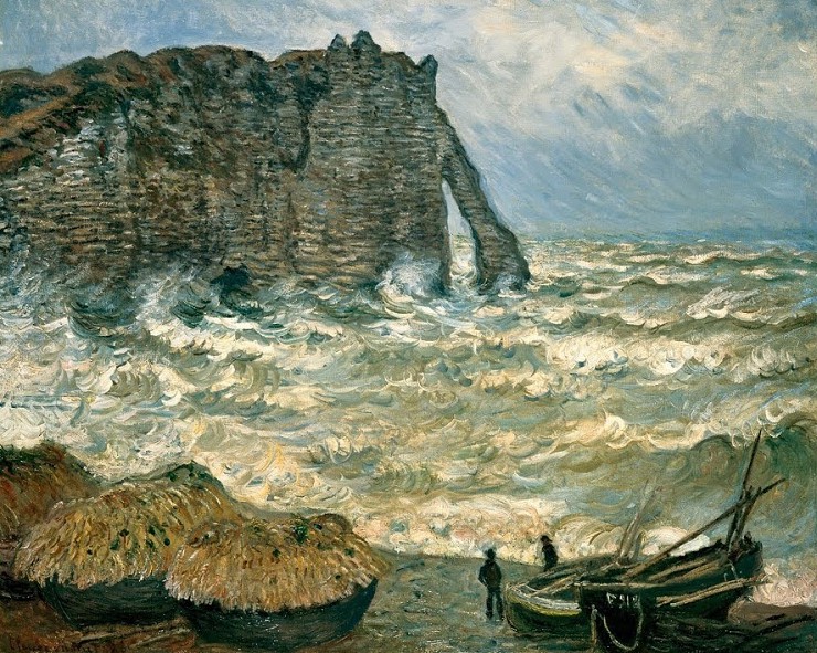 К. Моне. Волнение моря в Этрета. 1883