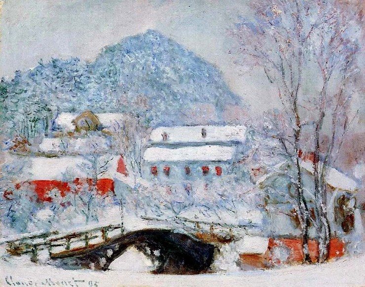 К. Моне. Норвегия, деревня Сандвикен в снегу. 1895