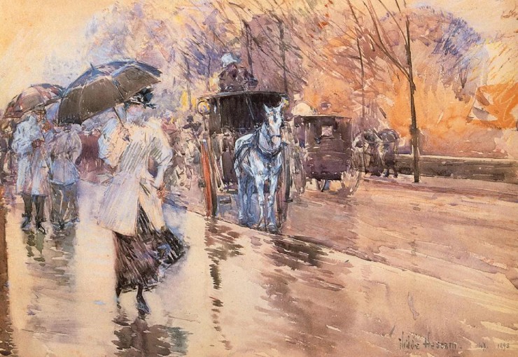 Ч. Гассам. Дождливый день на 5-й авеню. 1893