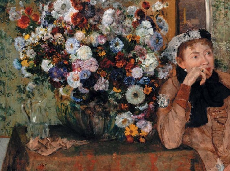 Э. Дега. Мадам Вальпинсон с хризантемами. 1865