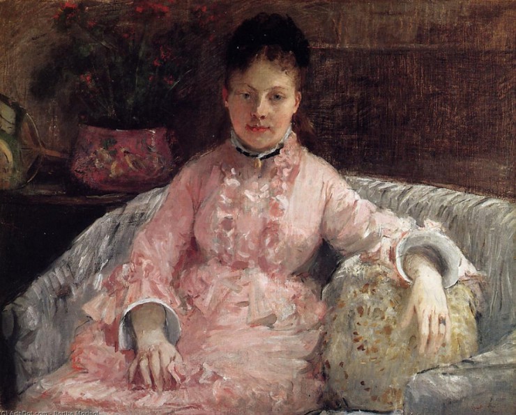 Б. Моризо. Розовое платье. 1870