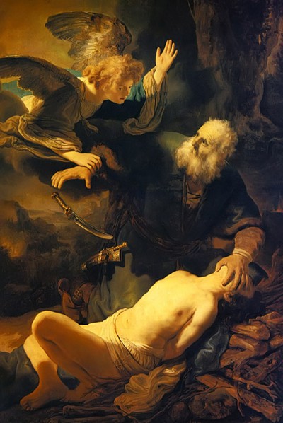 Жертвоприношение Авраамом Исаака. Картина Рембрандта, 1635 г., Эрмитаж