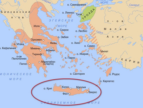 Карта о. Крит