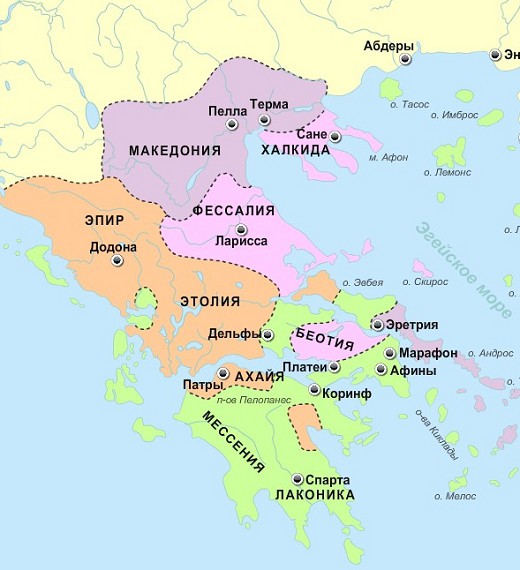 карта Пелопоннеса
