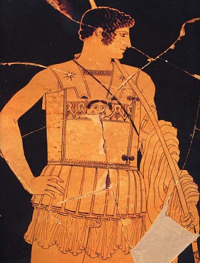 Мастер Ахиллеса. Ахилл-копьеносец. Рисунок на краснофигурной вазе. Середина 5 века до н.э. Музей Ватикана