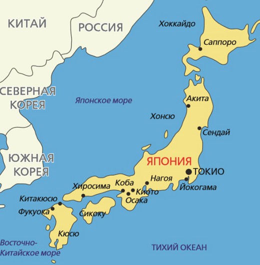 Карта Японии