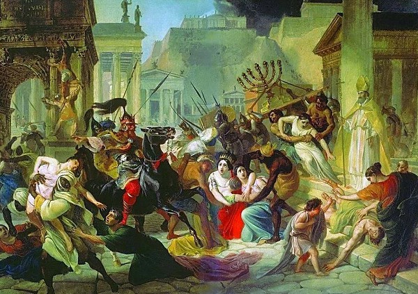 Разграбление вандалами Рима. Гравюра Генриха Лейтеманна. XIX век