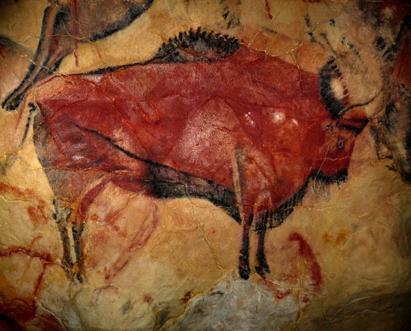 Фреска с изображением бизона в пещере Альтамира