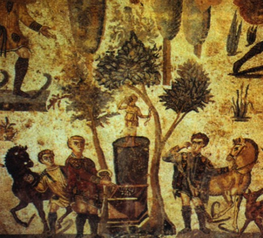 Охотники приносят жертвоприношение богине охоты Диане на жертвенном костре