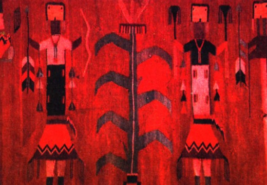 Одеяло индейцев навахо с росписью