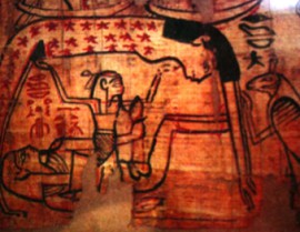 Рисунок на папирусе с изображением Геба