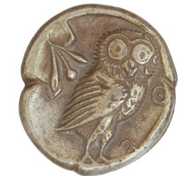 Афинская монета примерно 566 г. до н. э.