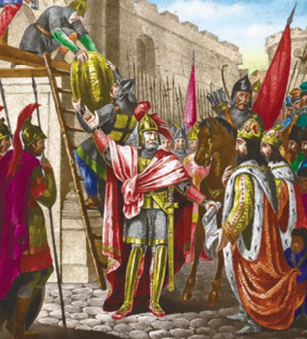 Олег в честь своей победы вешает щит над вратами Константинополя