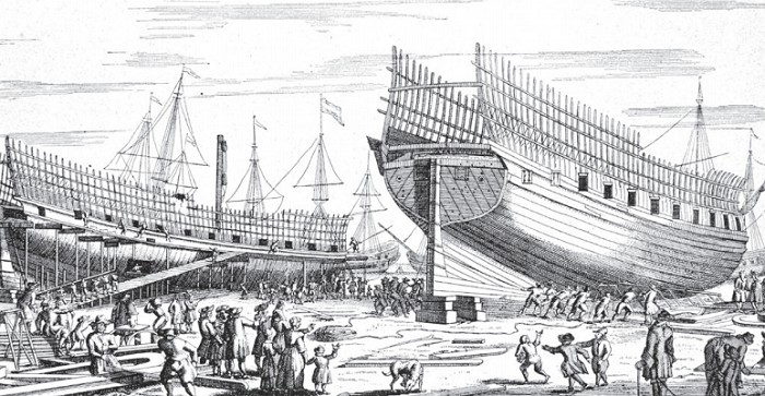 Строительство кораблей во времена Петра I