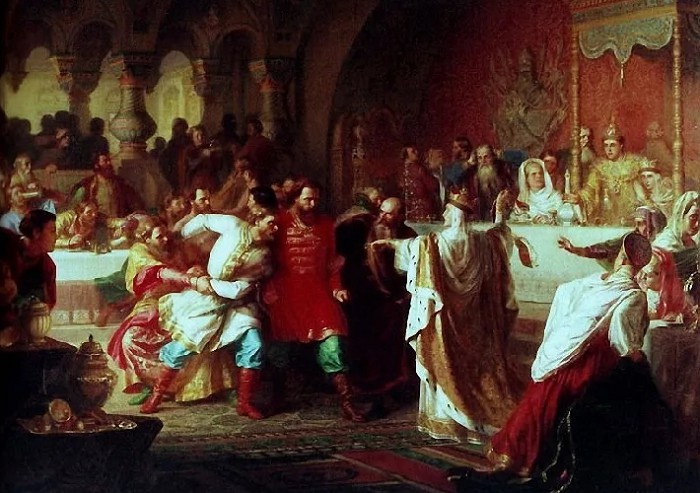 Великая княгиня Софья Витовтовна на свадьбе великого князя Василия Темного. К. Гун