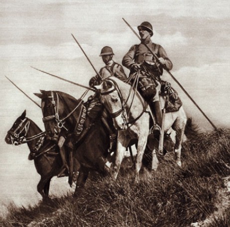 Французский конный патруль времен Первой мировой войны. Сентябрь 1914 г.