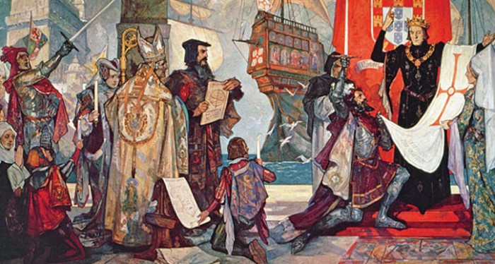 Король Мануэл I благословляет Васко да Гаму в путь. Неизвестный художник. Начало XX в. 