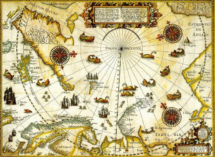 Карта третьего путешествия В. Баренца. 1599 г.