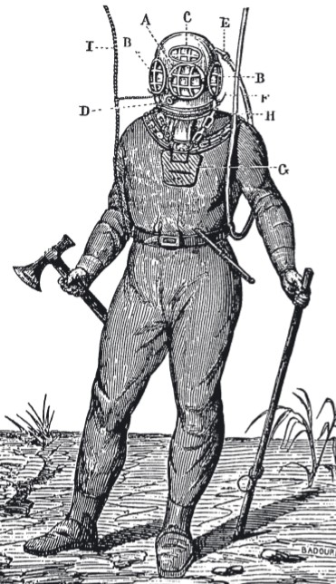 Водолазный костюм середины XIX в.