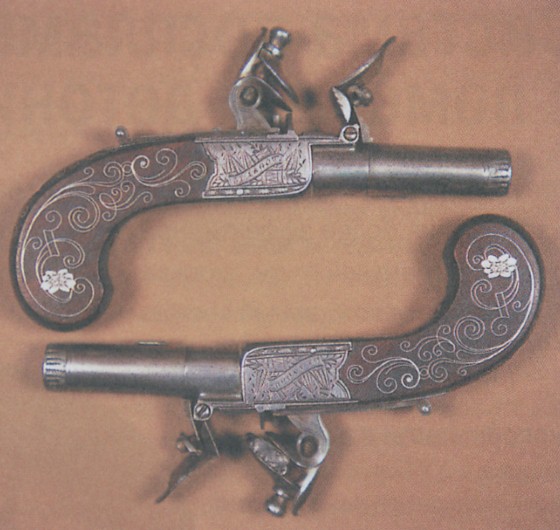 Пара дамских пистолетов XVIII в. работы Чарльза Гурли из Глазго