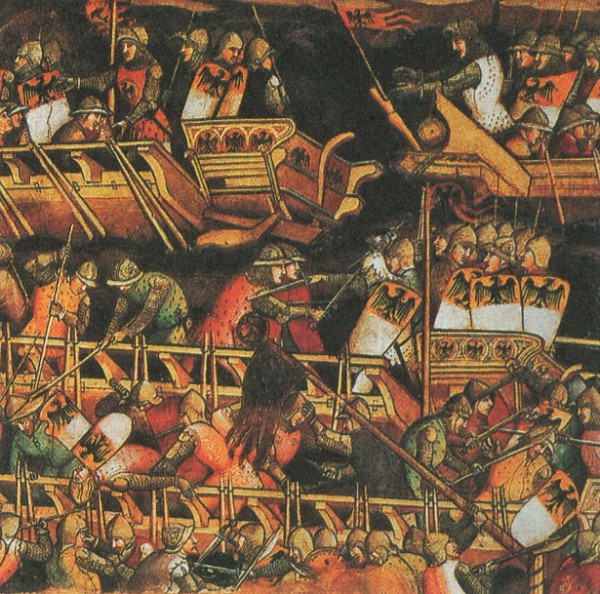 Морское сражение между венецианцами и императорскими галерами Фридриха I Барбароссы