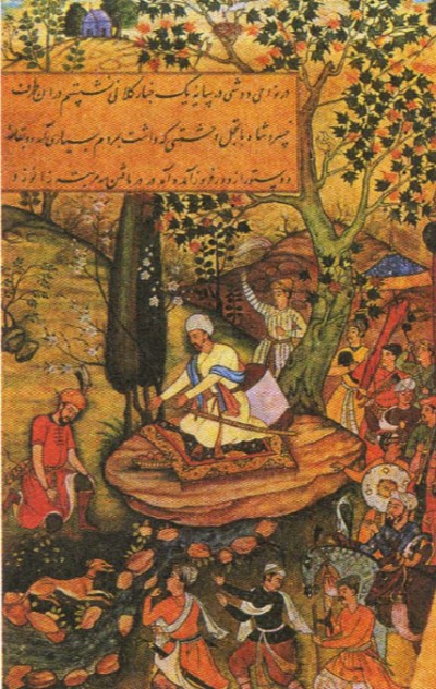 Хосров-Шах изъявляет покорность Бабуру. Средневековая миниатюра