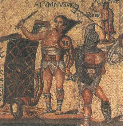 Мозаика с изображением гладиаторов