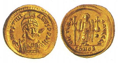 Монета императора Юстиниана I