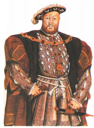Английский король Генрих VIII (правил в 1509-1547 гг.). Портрет Ганса Гольбейна Младшего