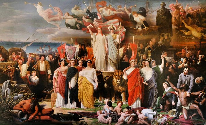 Аллегорическая картина Адольфа Ивона «Примирение Севера и Юга», 1870 год